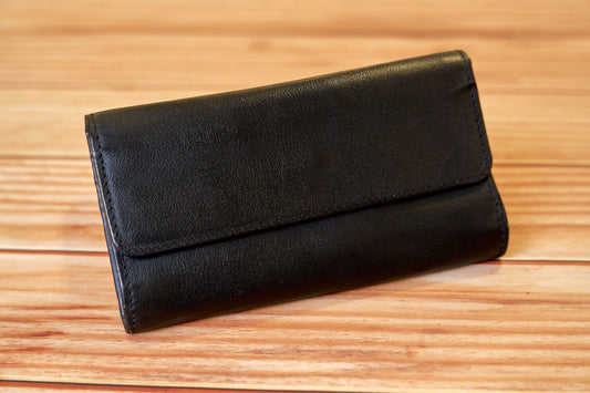 Billetera Cuero Dama- Negro