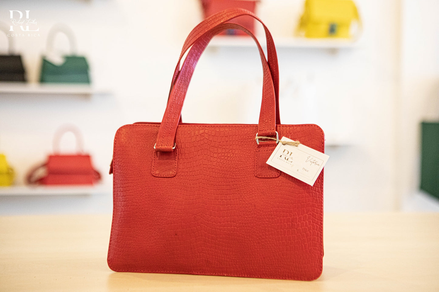 Bolso victoria cuero nacional- Rojo