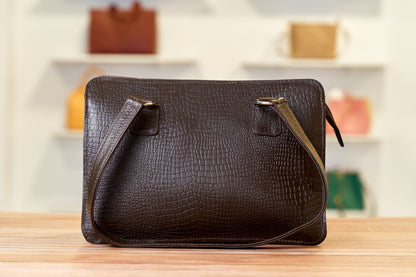 Bolso victoria cuero nacional- Café oscuro
