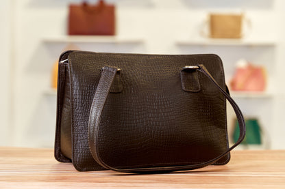 Bolso victoria cuero nacional- Café oscuro